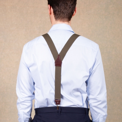 Bretelles Larges Héritage kaki cuir...