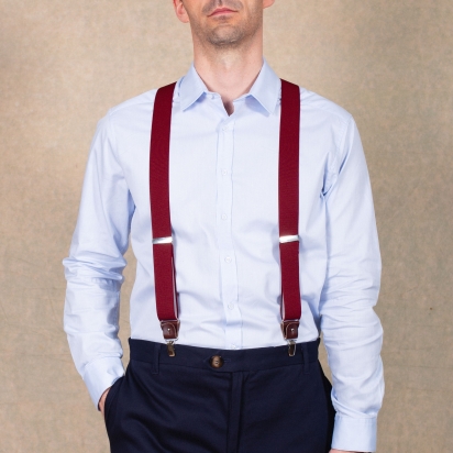 Bretelles Larges Héritage bordeaux cuir chocolat 2