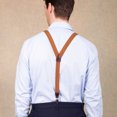 Chocolate leather chestnut Skinny braces