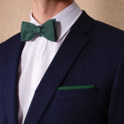 Moss Green Linen Pocket Square 2
