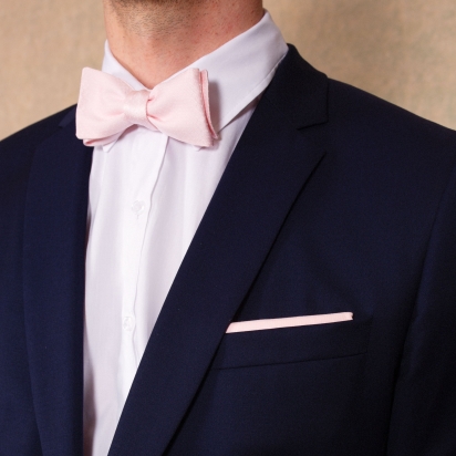 Venezia Silk Pink Souffle Bow Tie