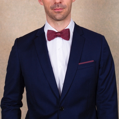 Burgundy Fiorenza Silk Bow Tie 2