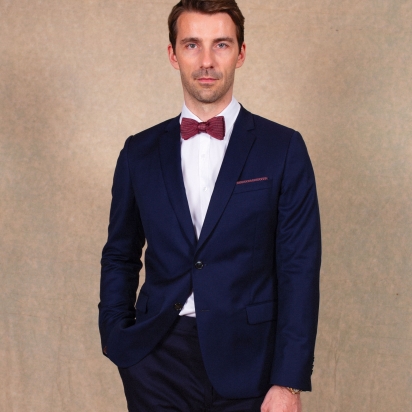 Burgundy Fiorenza Silk Bow Tie