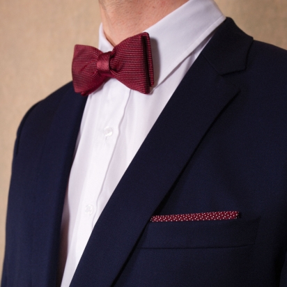 Burgundy Fiorenza Silk Pocket Square 2