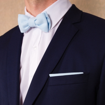 Sky Blue Linen Pocket Square 2