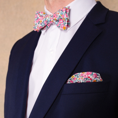 Liberty Pink Green Betsy Ann Pocket Square 2