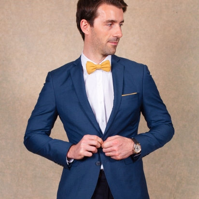 Mustard Linen Bow Tie 2