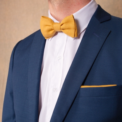 Mustard Linen Pocket Square 2