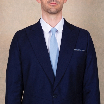 Cravate Laine Italienne bleu arctique 2