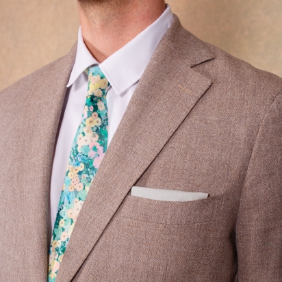 Sky Grey Linen Pocket Square