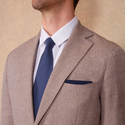 Sapphire Linen Pocket Square 2