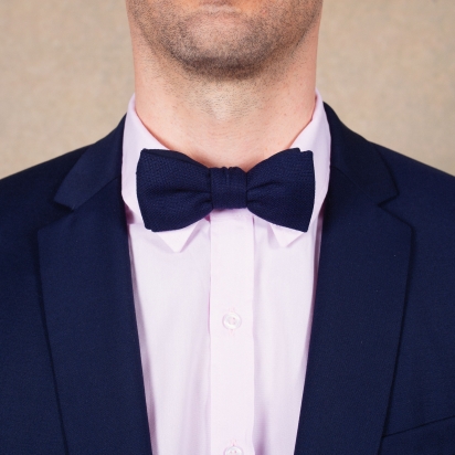 Midnight Italian Wool Bow Tie 2