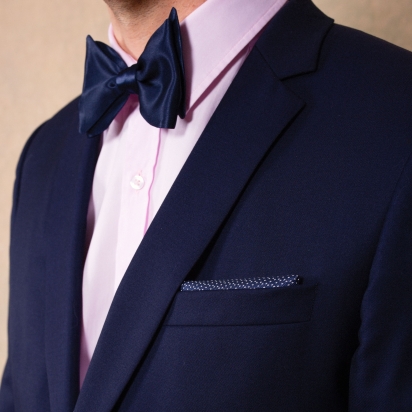 Navy blue Milano Silk Pocket Square 2