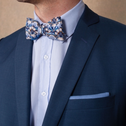 Cornflower Blue Linen Pocket Square 2