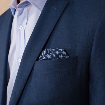 Liberty Navy Blue Palm Pocket Square 2
