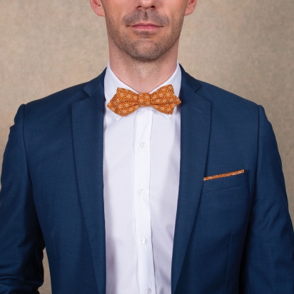 Terracotta Asanoha Japanese Bow Tie 2