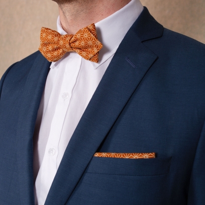 Terracotta Asanoha Japanese Bow Tie