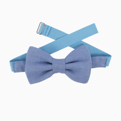 Cornflower Blue Linen Kid Bow Tie 2
