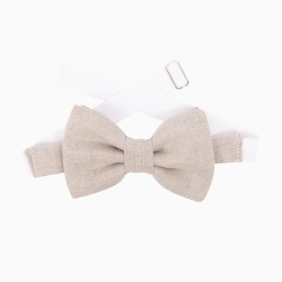 Natural Textured Linen Kid's Bow Tie 2