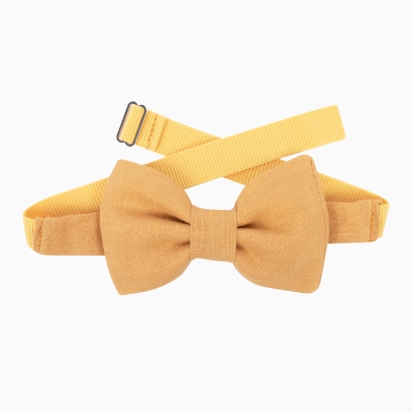 Mustard Linen Kid's Bow Tie 2