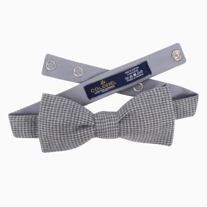 Noeud papillon Pied de poule gris