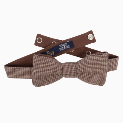 Noeud papillon Pied de poule café