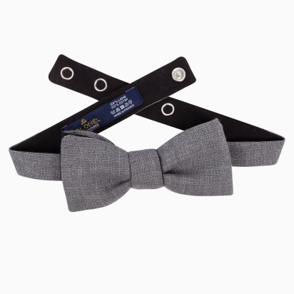 Grey Italian Wool Bow Tie