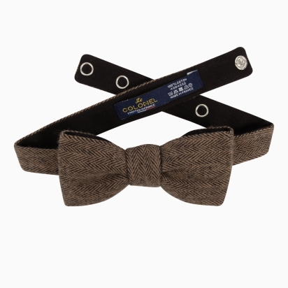 Bronze Herringbone Bow Tie