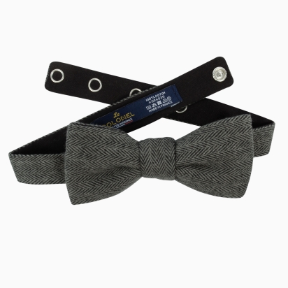 Green Herringbone Bow Tie