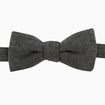 Green Herringbone Bow Tie