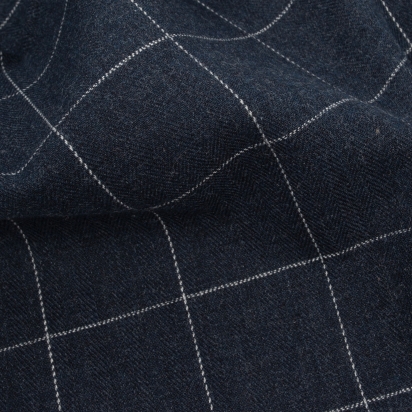 Navy Windowpane Check Tie