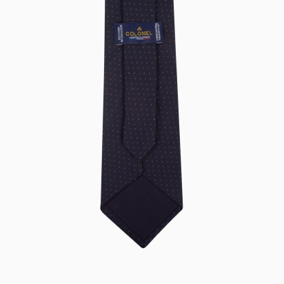 Cravate Polka bleu marine