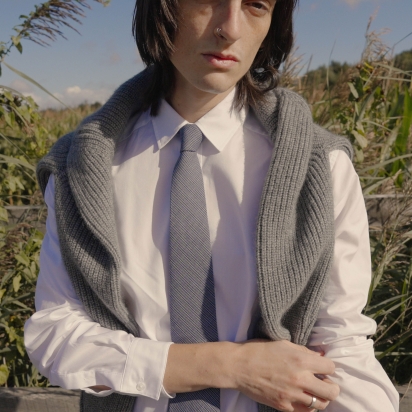 Grey Houndstooth Tie