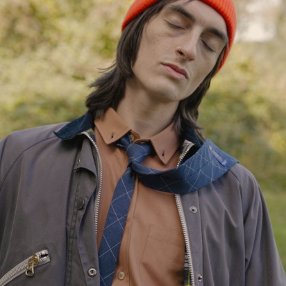 Cravate Carreaux bleu marine