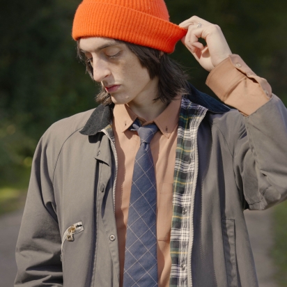 Cravate Carreaux bleu marine