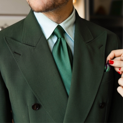 Forest Green Fiorenza Silk Tie 2