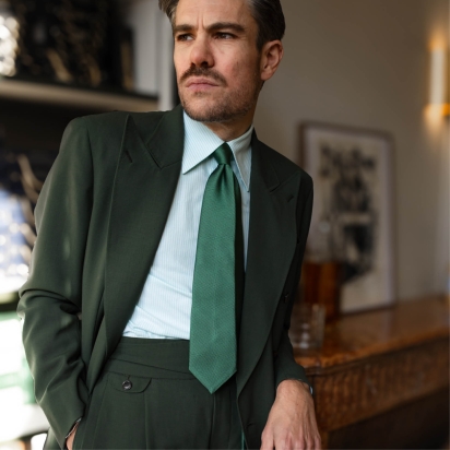 Forest Green Fiorenza Silk Tie