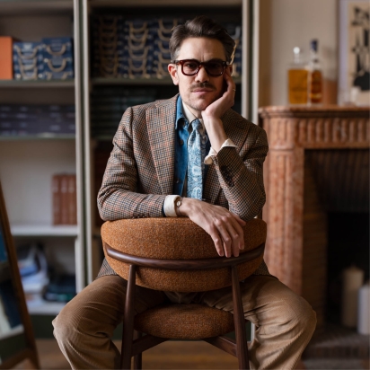 Cravate Liberty Lee Manor bleu