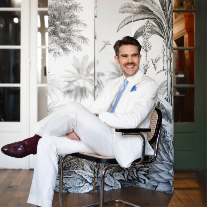 Cravate Soie Venezia bleu ciel