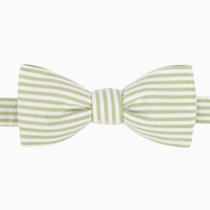 Noeud papillon Seersucker rayures pistache