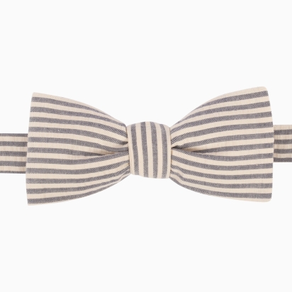 Noeud papillon Seersucker rayures bleu encre