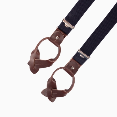 3 Attaches cuir chocolat Bretelles Héritage 2