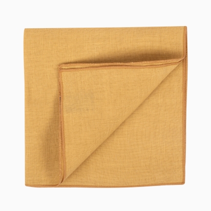 Mustard Linen Pocket Square