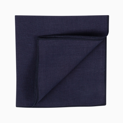Sapphire Linen Pocket Square