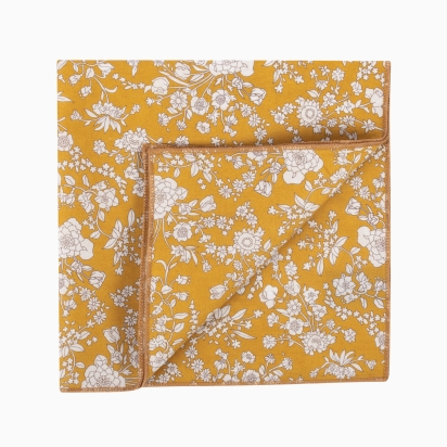 Liberty Turmeric Bloom pocket square