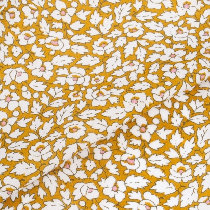 Pochette de costume Liberty Feather Meadow moutarde