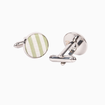 Pistachio Stripes Seersucker Cufflinks