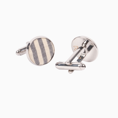 Ink Blue Stripes Seersucker Cufflinks