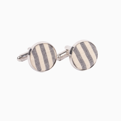 Ink Blue Stripes Seersucker Cufflinks