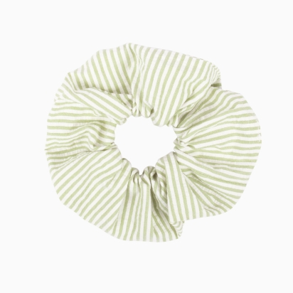 Seersucker Pistachio Stripes Scrunchie